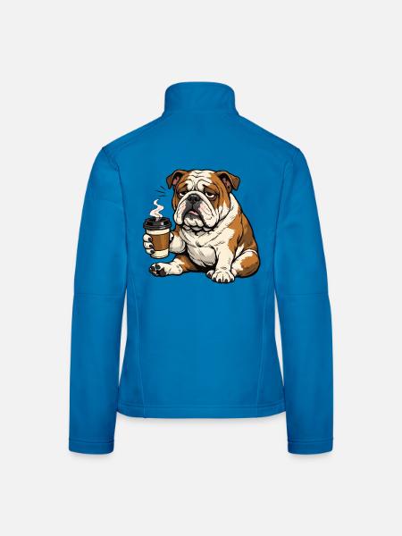 Englische Bulldogge Bully  Bullybesitzer Bullyfan - Frauen Softshelljacke - Lichtblau - Hinten
