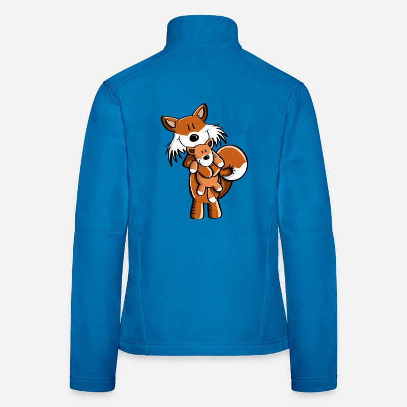 Fuchs mit Babyfuchs - Comic- Geschenk - Kinder Frauen Softshelljacke