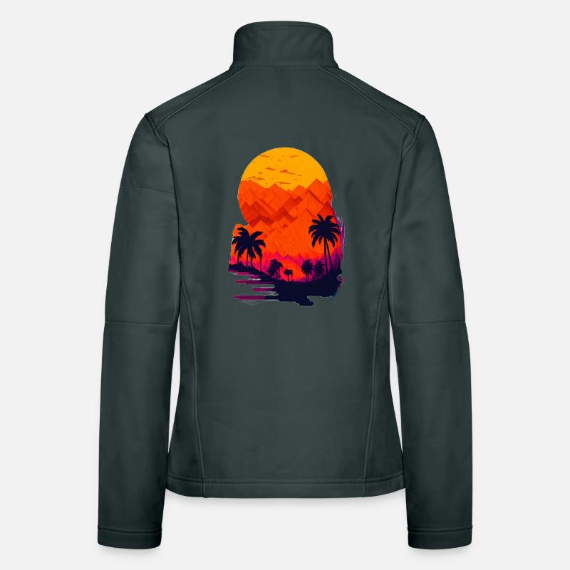 Coucher de soleil dans le désert Veste en tissu softshell Femme