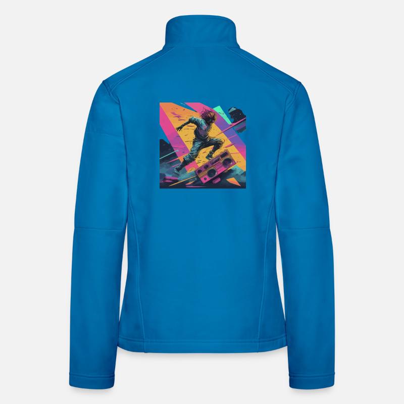 Ambiance de danse urbaine avec explosion de couleurs Veste en tissu softshell Femme