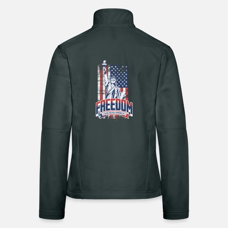 Liberté dans le style du drapeau Veste en tissu softshell Femme