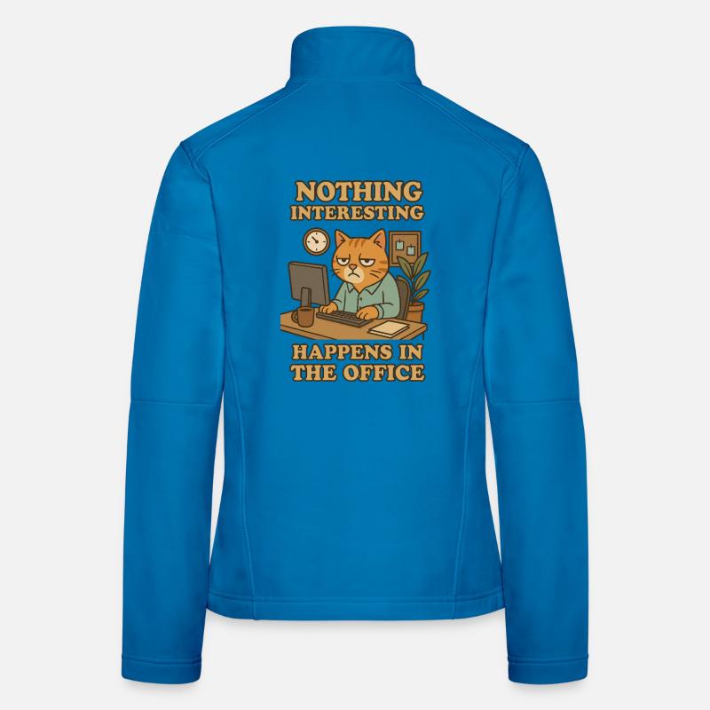 Nothing Interesting Office Cat Women's Softshell Jacket