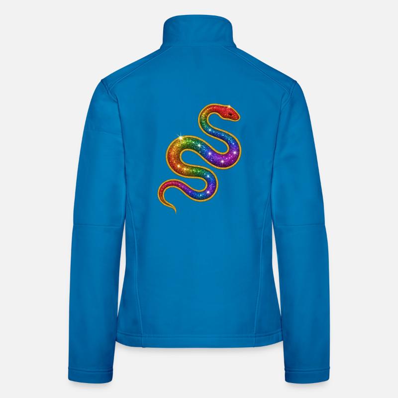 Rainbow Glitter Snake Women's Softshell Jacket