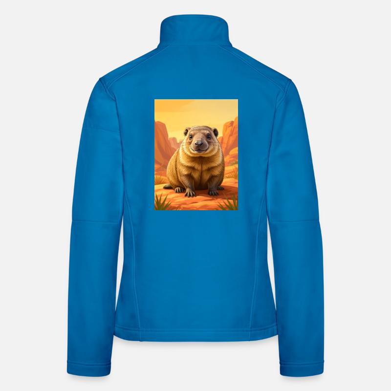 Realistic cute Comic Rock Hyrax Frauen Softshelljacke