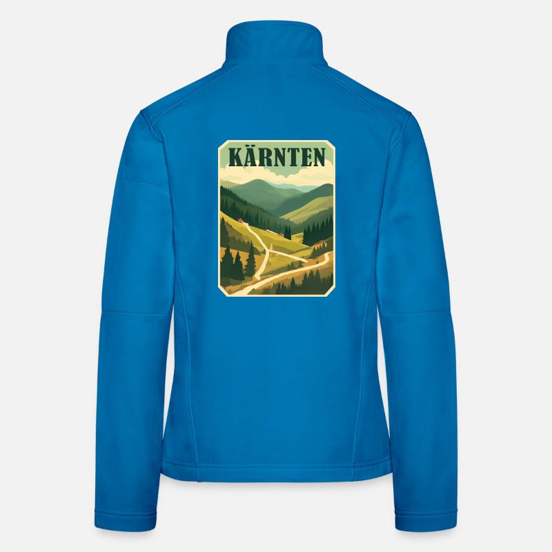 Motif rétro Carinthie Veste en tissu softshell Femme