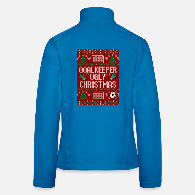 Torwart hässlicher Weihnachtspullover Design Frauen Softshelljacke