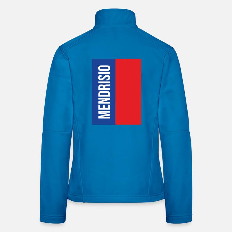 Mendrisio Bleu Rouge Vertical Veste en tissu softshell Femme