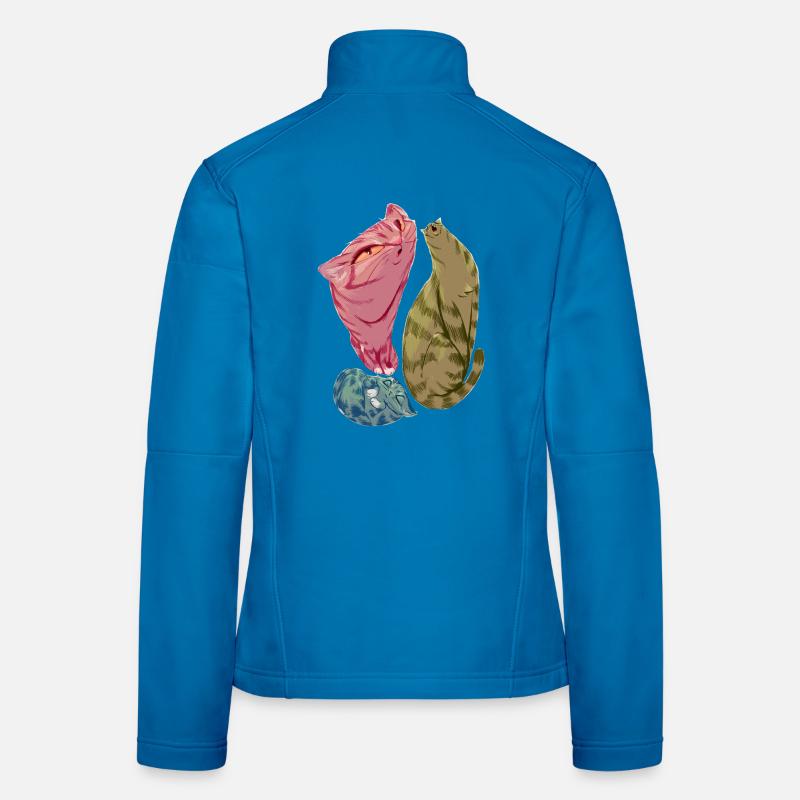Triade de chats mous aux teintes pastel Veste en tissu softshell Femme