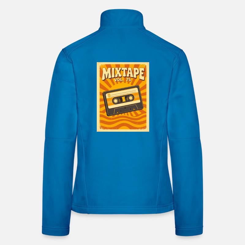 Illustration de mixtape rétro avec Warm Seventies Veste en tissu softshell Femme