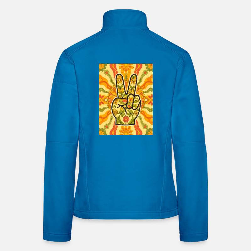 Friedenshand-Geste voller Blumen Frauen Softshelljacke