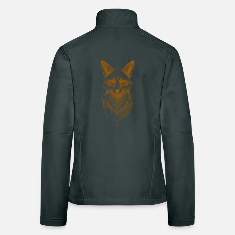 Wolf Head with Mandala Crown Women's Softshell Jacket