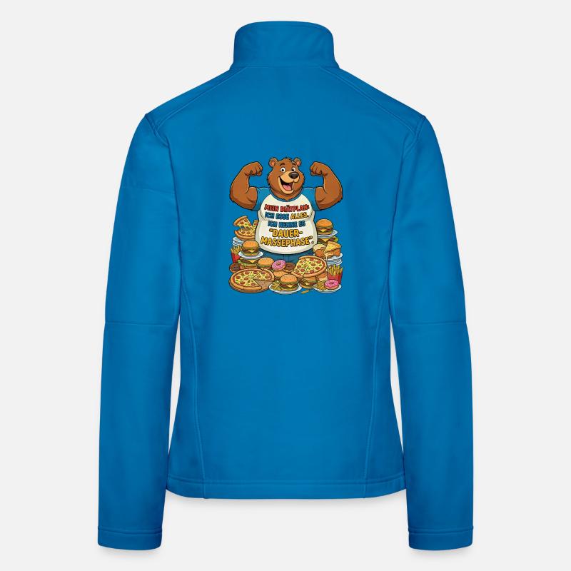 Permanent mass phase: Bear with pizza Women's Softshell Jacket