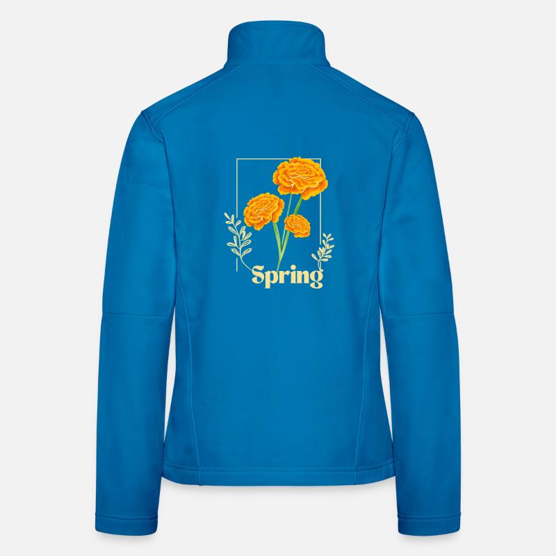 Spring Blumen Orange Frauen Softshelljacke