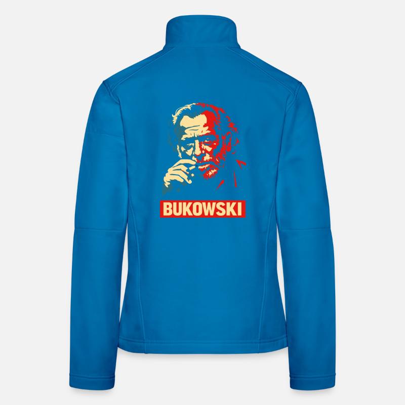 Affiche de portrait de style Charles Bukowski Veste en tissu softshell Femme