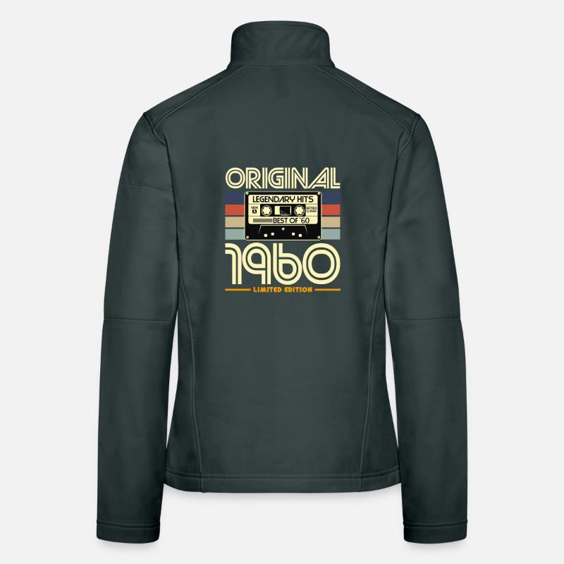 Original 1960 Cassette Rétro Veste en tissu softshell Femme