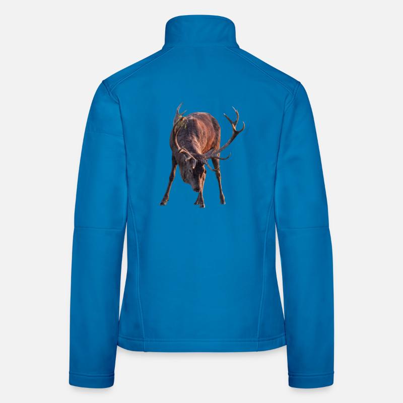 Stag with antlers in a stooped posture - Women's Softshell Jacket - light blue