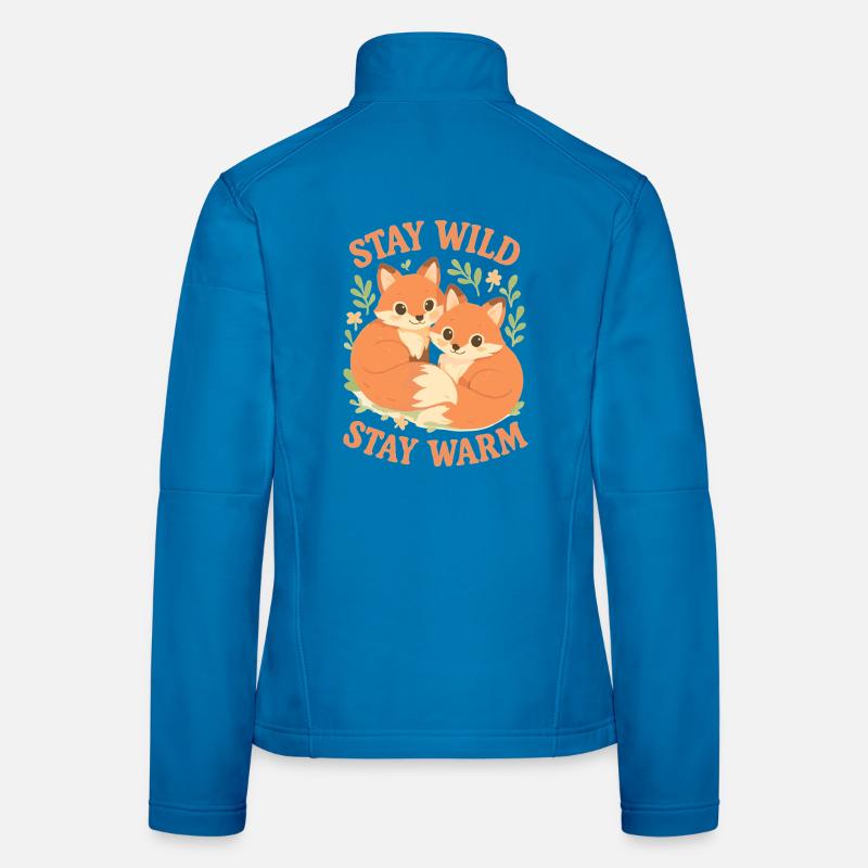 Douces renards dans la forêt – Restez Sauvages, Au Chaud Veste en tissu softshell Femme