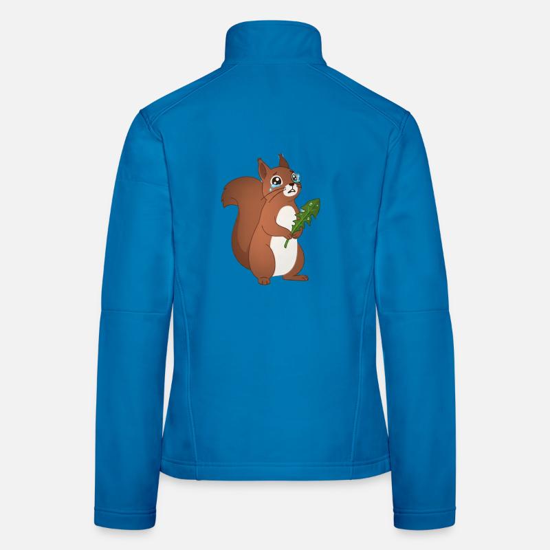 Écureuil pleureur avec une feuille Veste en tissu softshell Femme