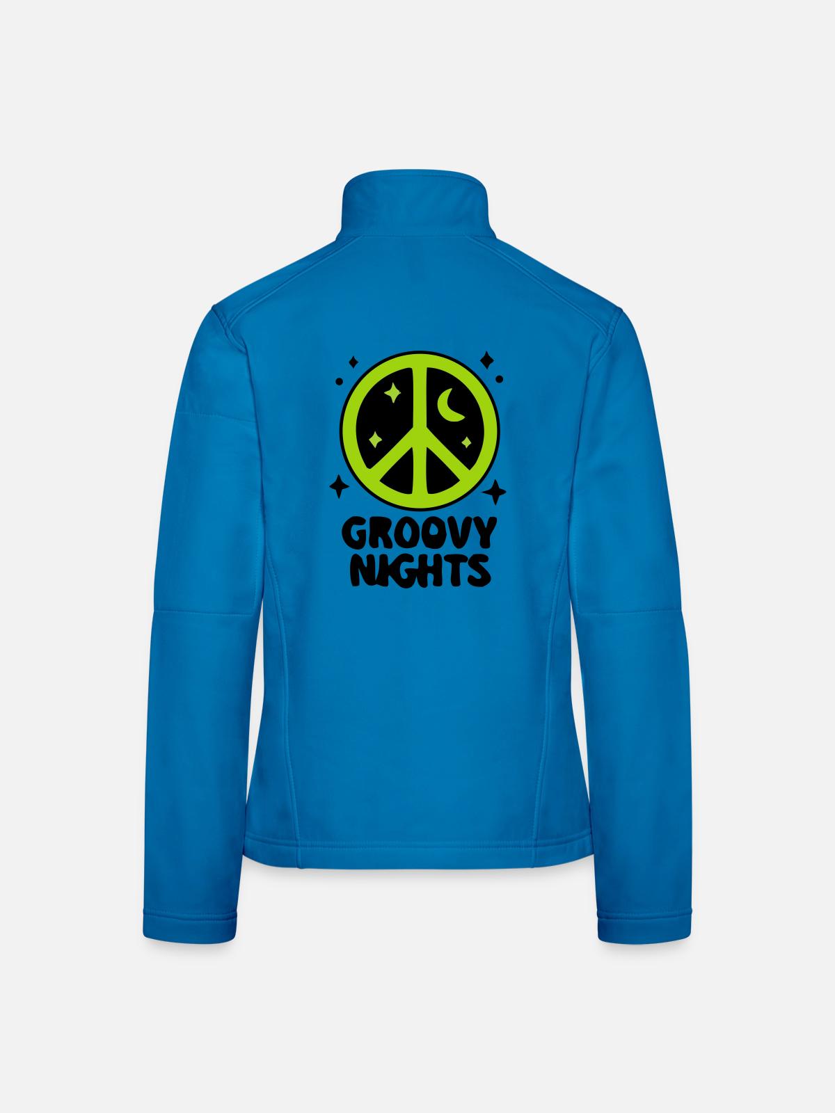Groovy Peace Sign Logo - Women's Softshell Jacket - light blue - Back