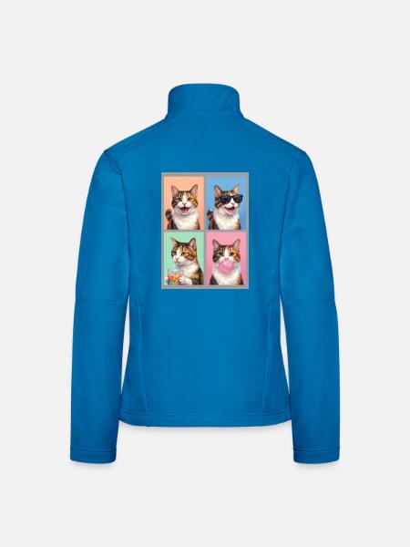 Katzen Japanese Bobtail Katze - Frauen Softshelljacke - Lichtblau - Hinten