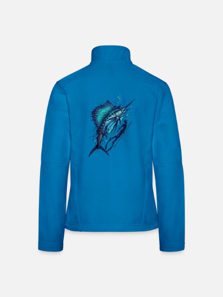 Dive into Deep Blue - Frauen Softshelljacke - Lichtblau - Hinten
