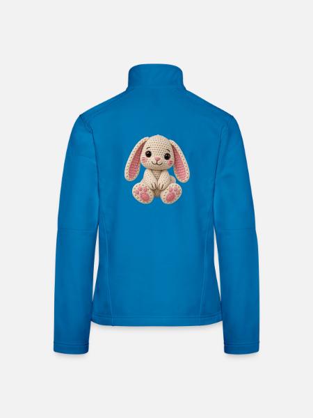 Kuscheliger Häkelhase - Frauen Softshelljacke - Lichtblau - Hinten