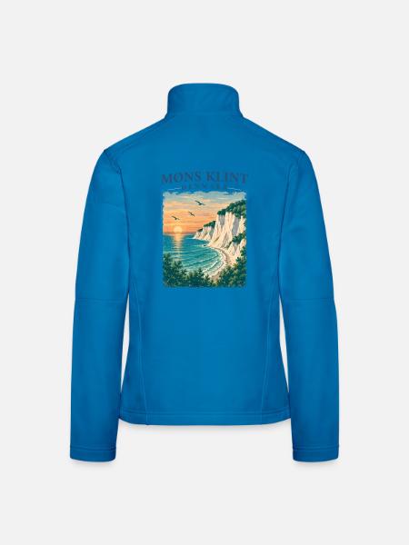 Møns Klint Dänemark Kreidefelsen Ostsee Retro - Frauen Softshelljacke - Lichtblau - Hinten