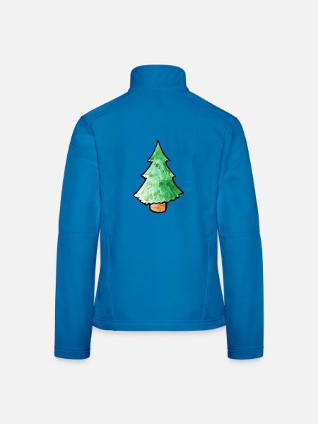 Aquarell-Kiefernbaum-Weihnachtstee - Frauen Softshelljacke - Lichtblau - Hinten