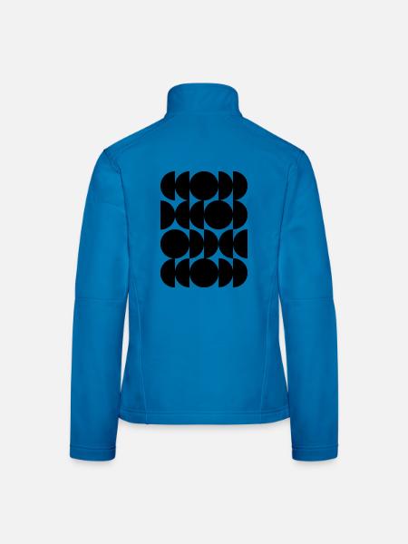 kühnes geometrisches Bauhaus-Kunst-T-Shirt - Frauen Softshelljacke - Lichtblau - Hinten