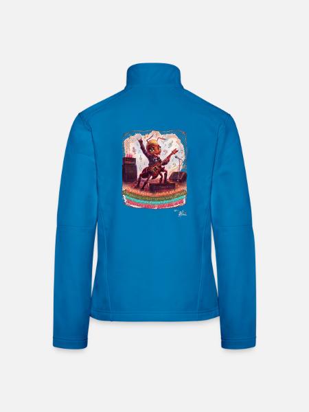 Ameise MALÚ Rock Gitarre E-Gitarre Band Pop Art - Frauen Softshelljacke - Lichtblau - Hinten
