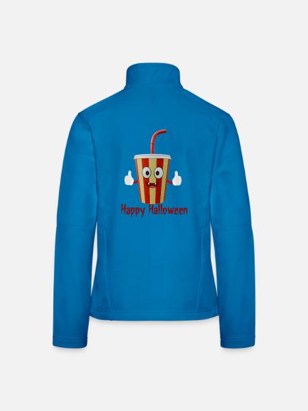 Frohen Halloween-Cola-Becher - Frauen Softshelljacke - Lichtblau - Hinten