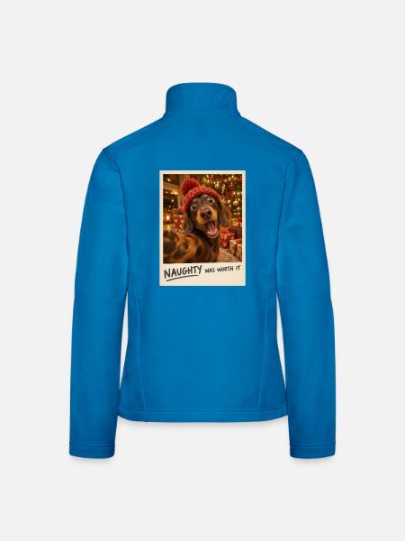Naughty Was Worth It Dackel Selfie Weihnachten - Frauen Softshelljacke - Lichtblau