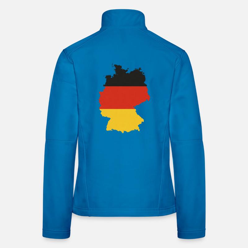 Black Red Gold Germany Flags Outline Design Women's Softshell Jacket