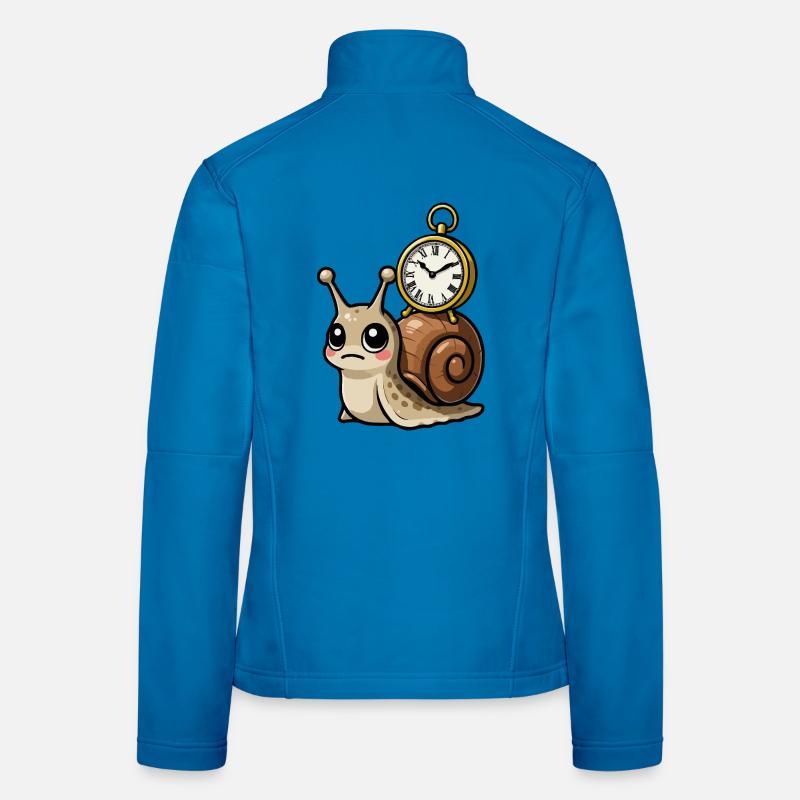 Snail with clock on shell Women's Softshell Jacket