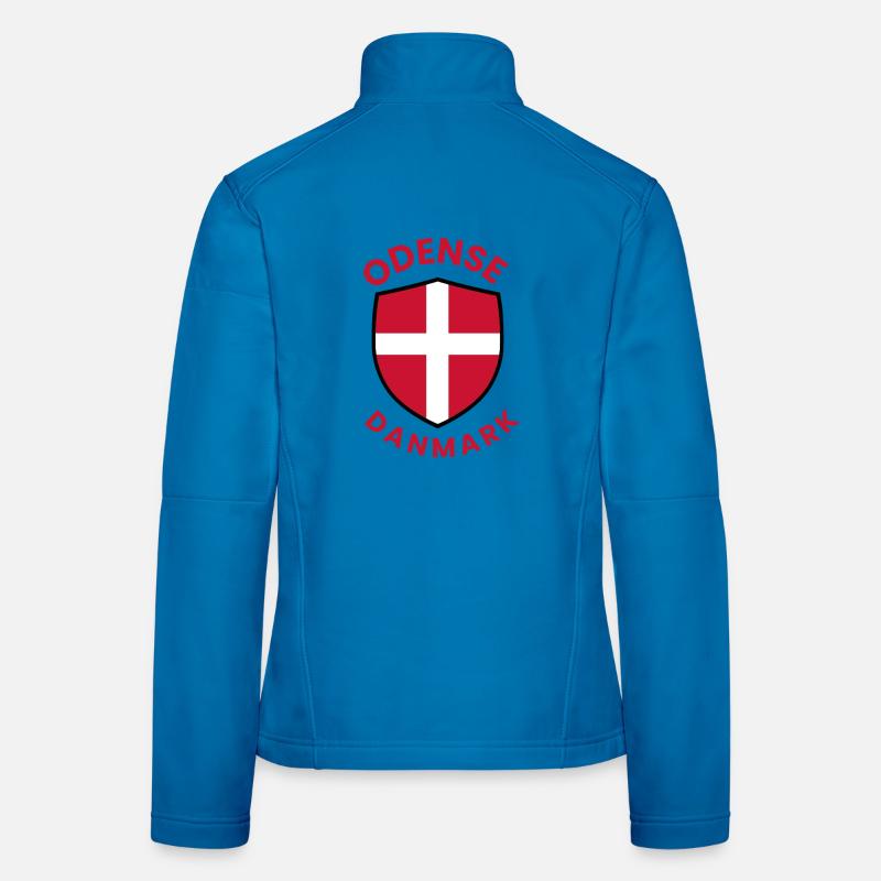 Blason du drapeau du Danemark d’Odense Veste en tissu softshell Femme