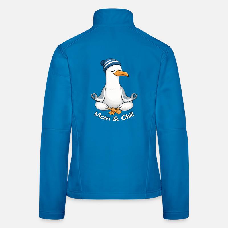 Moin & Chill by MEERchandise - Frauen Softshelljacke - Lichtblau