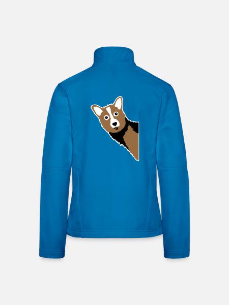 Corgi Cuckoo – Parfait pour tous les propriétaires de chiens - Veste en tissu softshell Femme - bleu clair - Dos