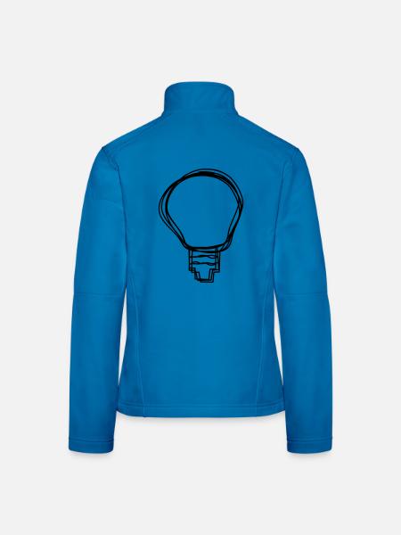 Glühbirne handgezeichnet - Frauen Softshelljacke - Lichtblau - Hinten