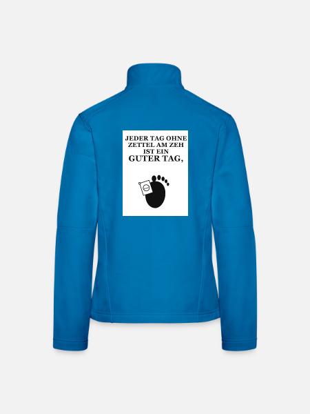 Zettel am Zeh – Ein Tag ohne Notiz  - Frauen Softshelljacke - Lichtblau - Hinten
