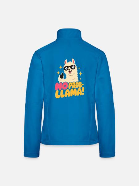 No Prob-Llama – Daumen hoch und Funkelsterne - Frauen Softshelljacke - Lichtblau - Hinten