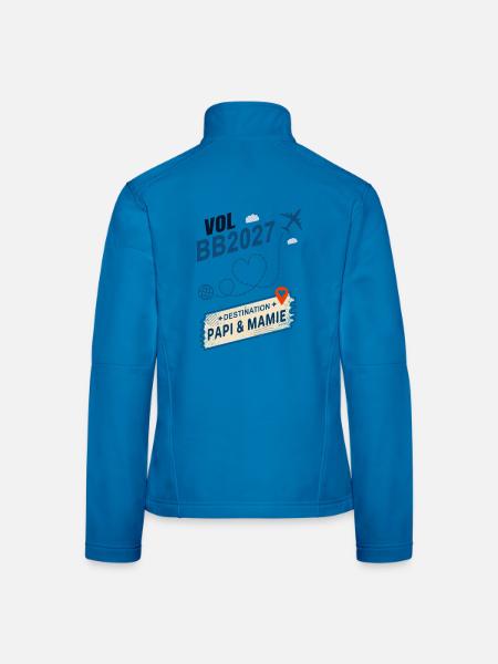 Flug BB2027 Ziel Opa und Großmutter - Frauen Softshelljacke - Lichtblau - Hinten
