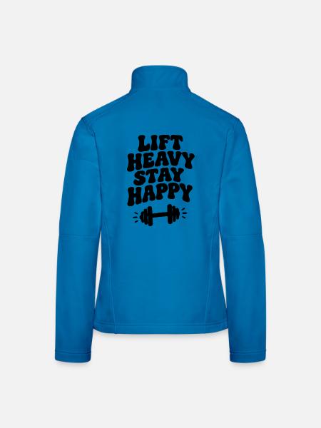 Lift Heavy Be happy - Frauen Softshelljacke - Lichtblau - Hinten