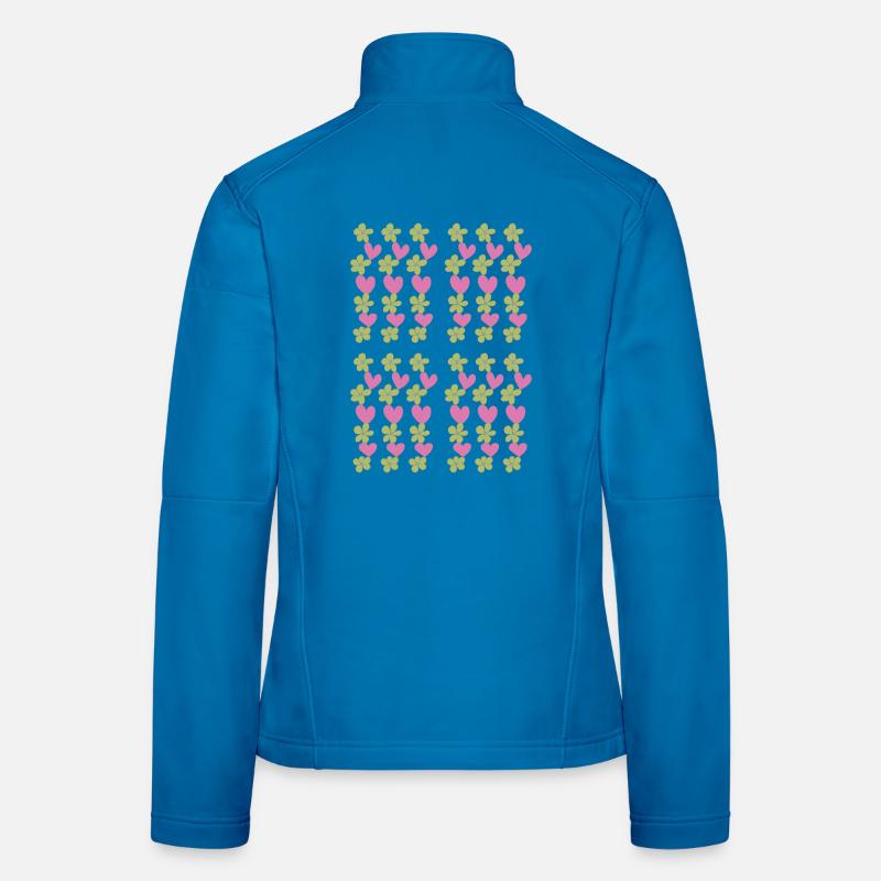 hearts flowers pattern Women's Softshell Jacket