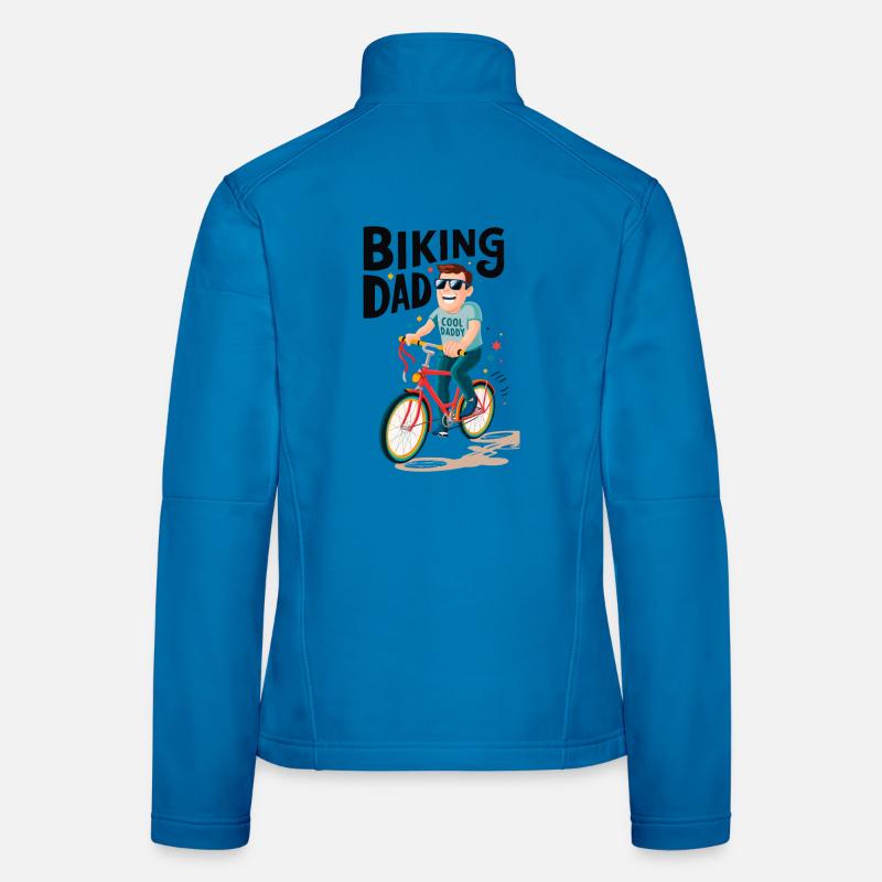 Biking Dad Cool Daddy Illustration Women's Softshell Jacket