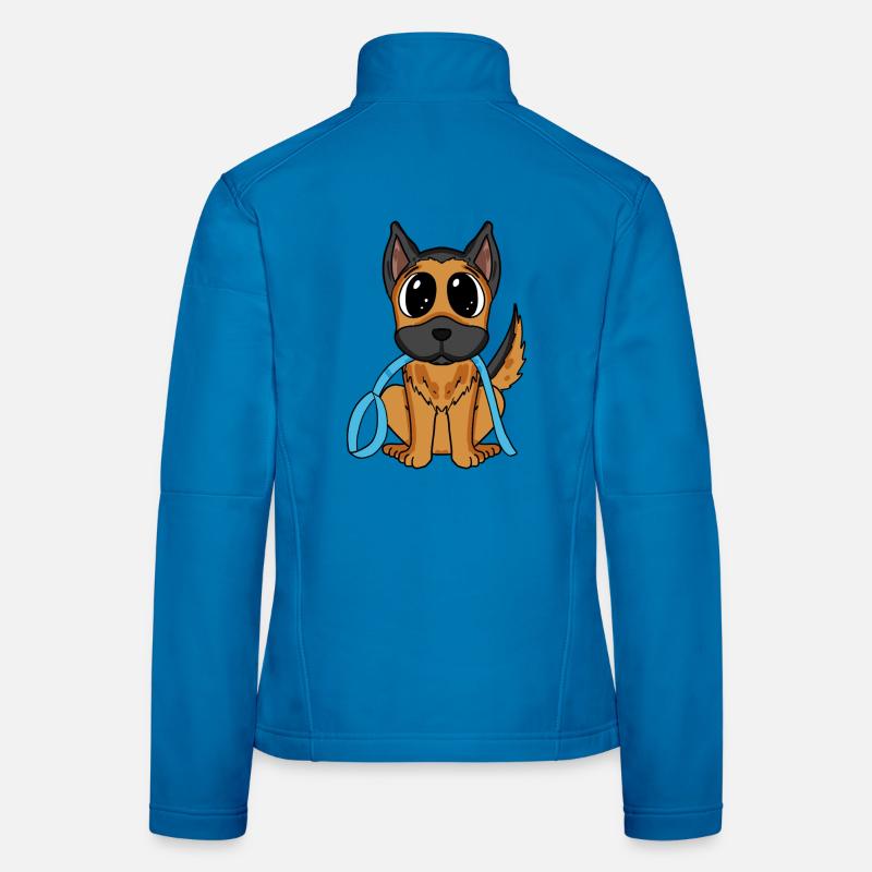 Cute dog with bow - German Shepherd Women's Softshell Jacket