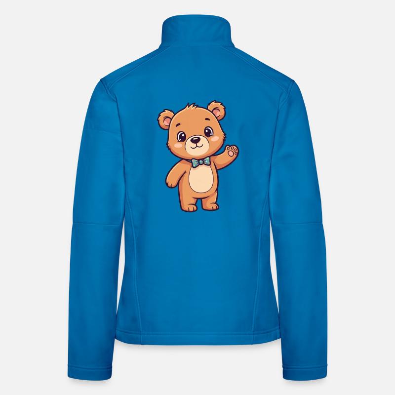 Cute bear head with bow Women's Softshell Jacket