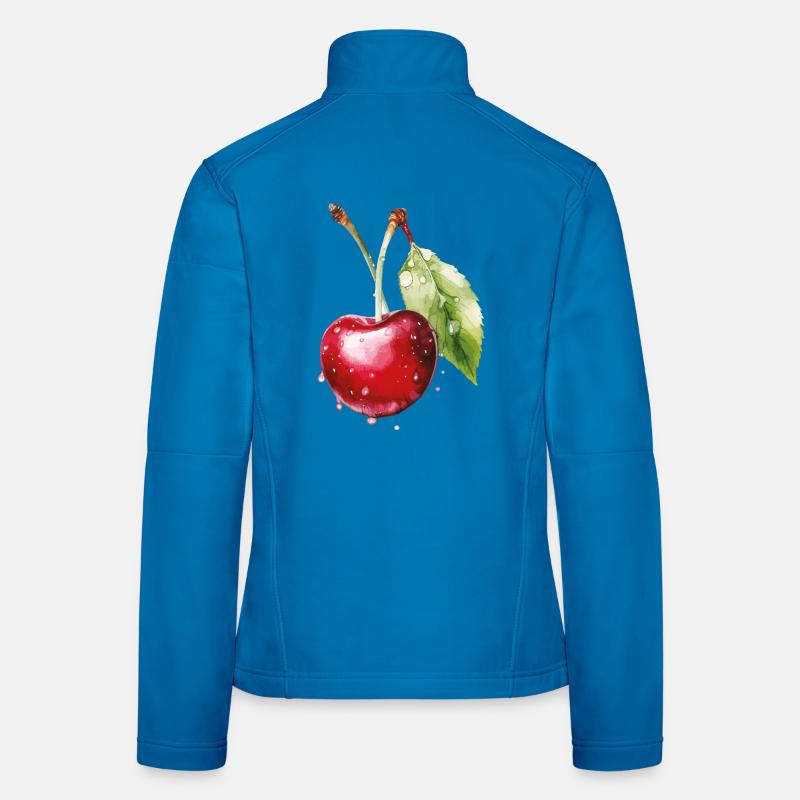 Fruchtige Kirsche mit Wassertröpfchen Frauen Softshelljacke