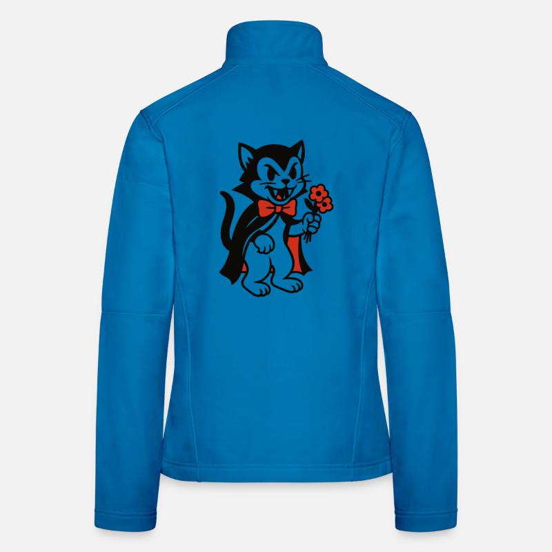 Chat Dracula avec bouquet de fleurs Veste en tissu softshell Femme