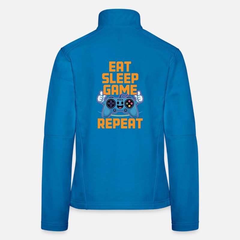 Eat Sleep Game Repeat Women's Softshell Jacket