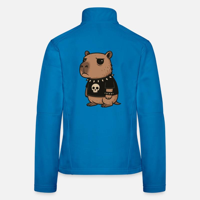 Goth Capybara Drôles Emo Punk Rongeurs Veste en tissu softshell Femme